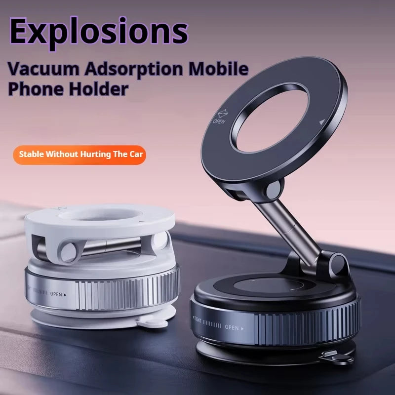 360° Magnetic Car Phone Mount – Foldable Holder with Vacuum Suction Cup
