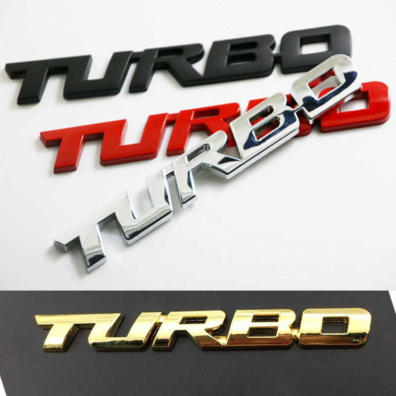TURBO Style Badge – Universal 3D Metal Logo Emblem