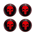 Punisher Style Wheel Center Cap Stickers – 3D Hub Cap Emblem Set