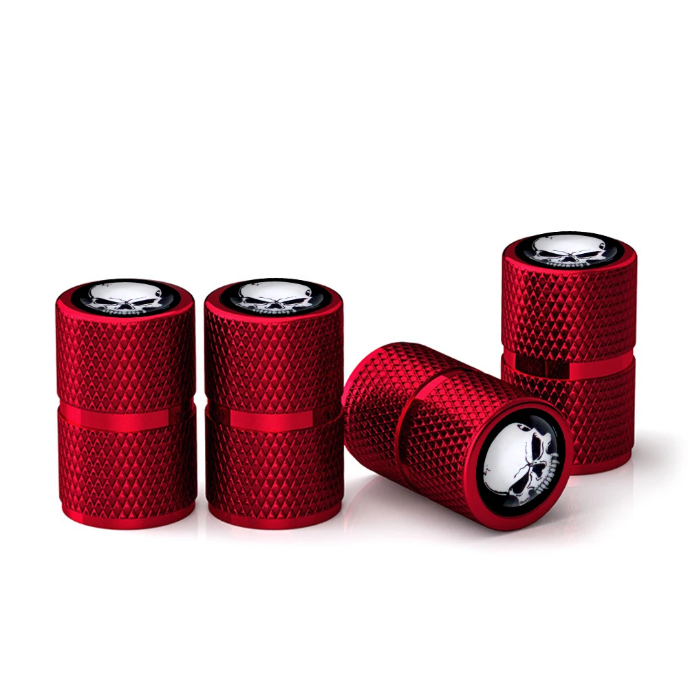 Skull Style Tire Valve Caps – Universal Aluminum Air Valve Covers