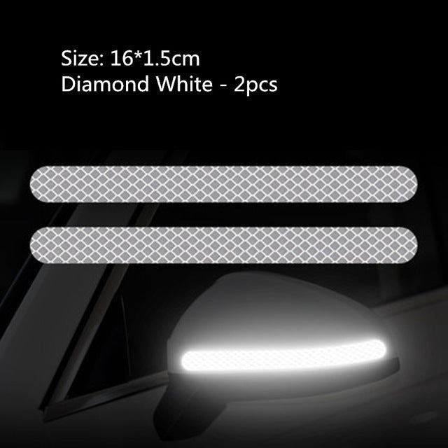 Car Reflective Rearview Mirror Warning Sticker Reversing Mirror Night Safety Reflection Warning Strip Anti-collision Scratch Sticker ATS Car Design