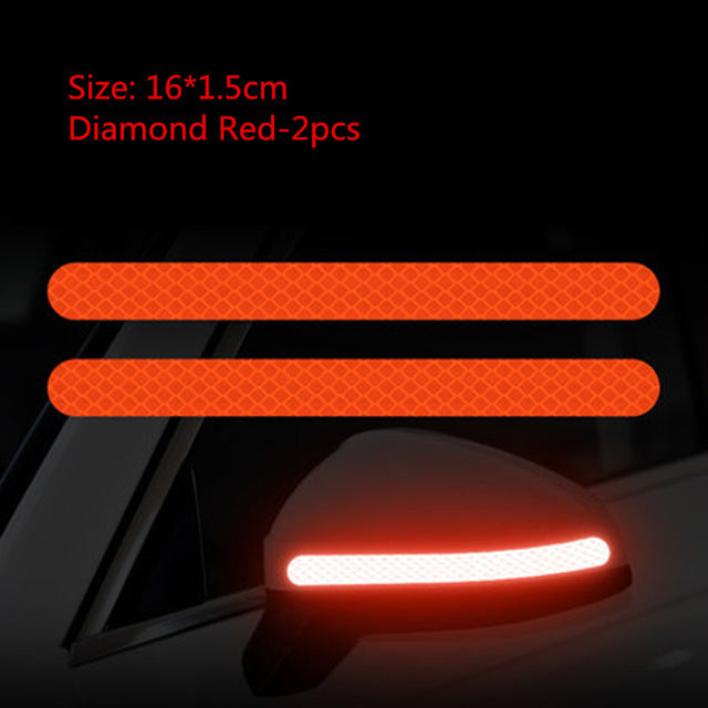 Car Reflective Rearview Mirror Warning Sticker Reversing Mirror Night Safety Reflection Warning Strip Anti-collision Scratch Sticker ATS Car Design