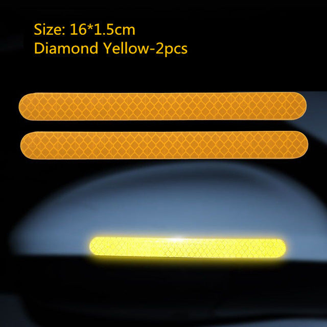 Car Reflective Rearview Mirror Warning Sticker Reversing Mirror Night Safety Reflection Warning Strip Anti-collision Scratch Sticker ATS Car Design