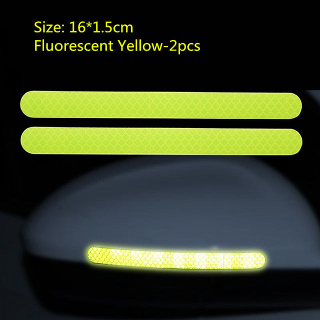 Car Reflective Rearview Mirror Warning Sticker Reversing Mirror Night Safety Reflection Warning Strip Anti-collision Scratch Sticker ATS Car Design