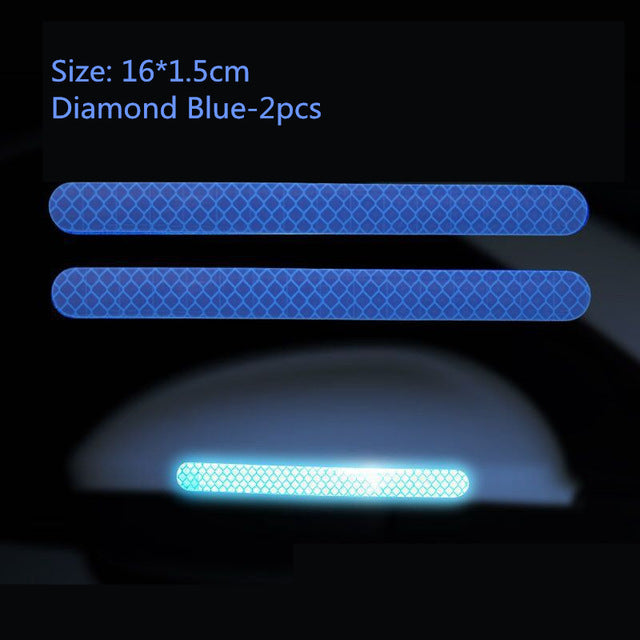 Car Reflective Rearview Mirror Warning Sticker Reversing Mirror Night Safety Reflection Warning Strip Anti-collision Scratch Sticker ATS Car Design