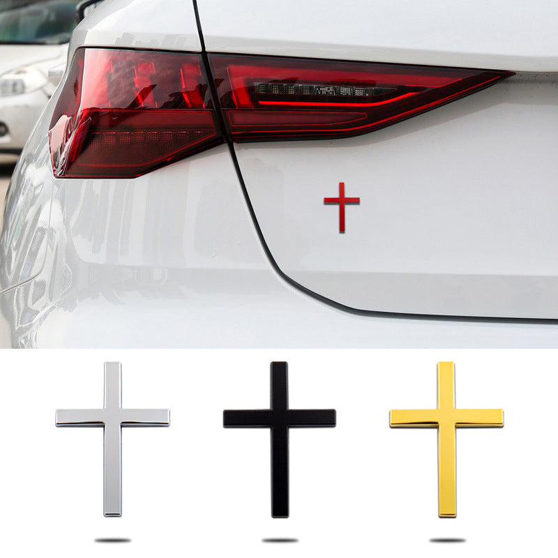 Car Metal Sticker 3D Cross Bumper Stickers ATS Car Design
