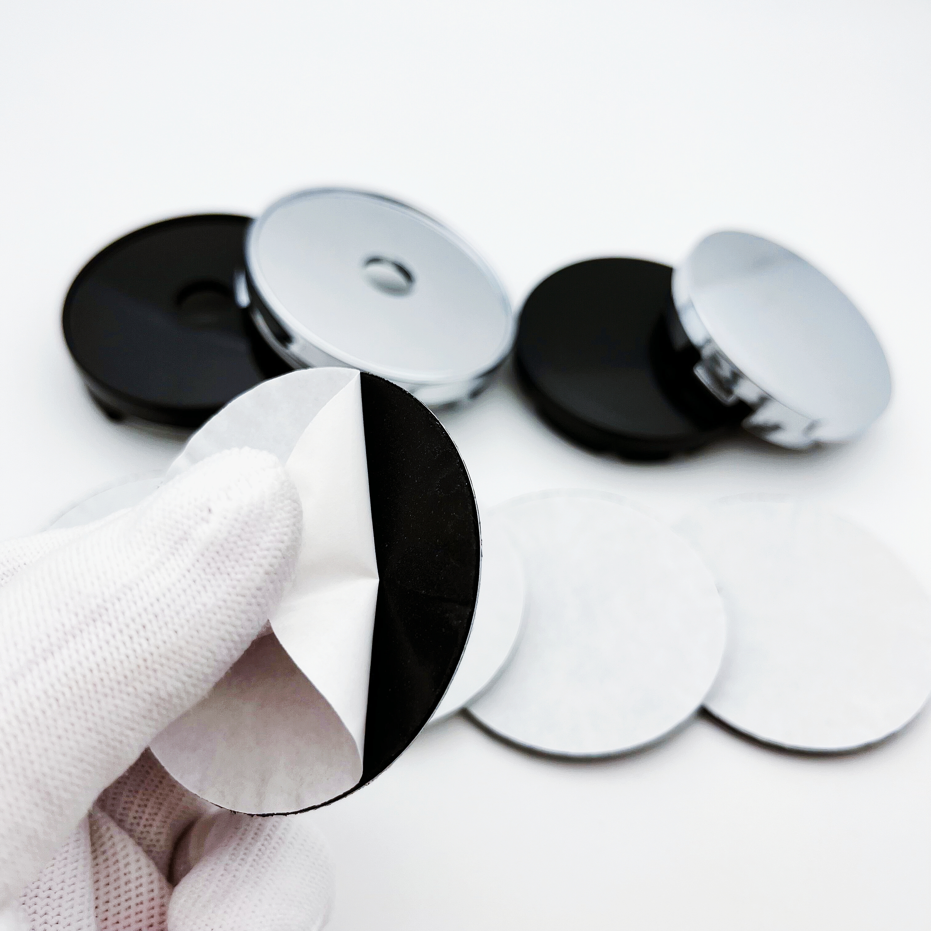 Punisher Style Wheel Center Cap Stickers – 3D Hub Cap Emblem Set