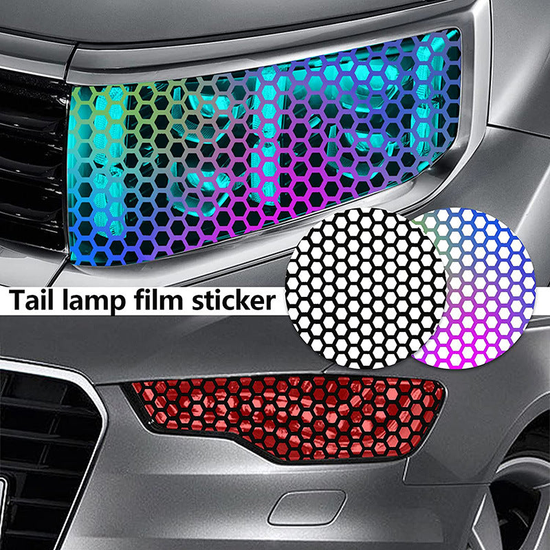 Car Taillight Honeycomb Shape Sticker Applique Taillight Decoration Sticker Rear Lamp Cover Sticker Taillight Sticker ATS Car Design