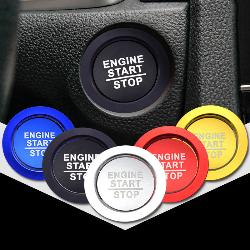 Car Interior Decoration One-key Start Decoration Sticker Key Cover Start Aluminum Alloy ATS Car Design
