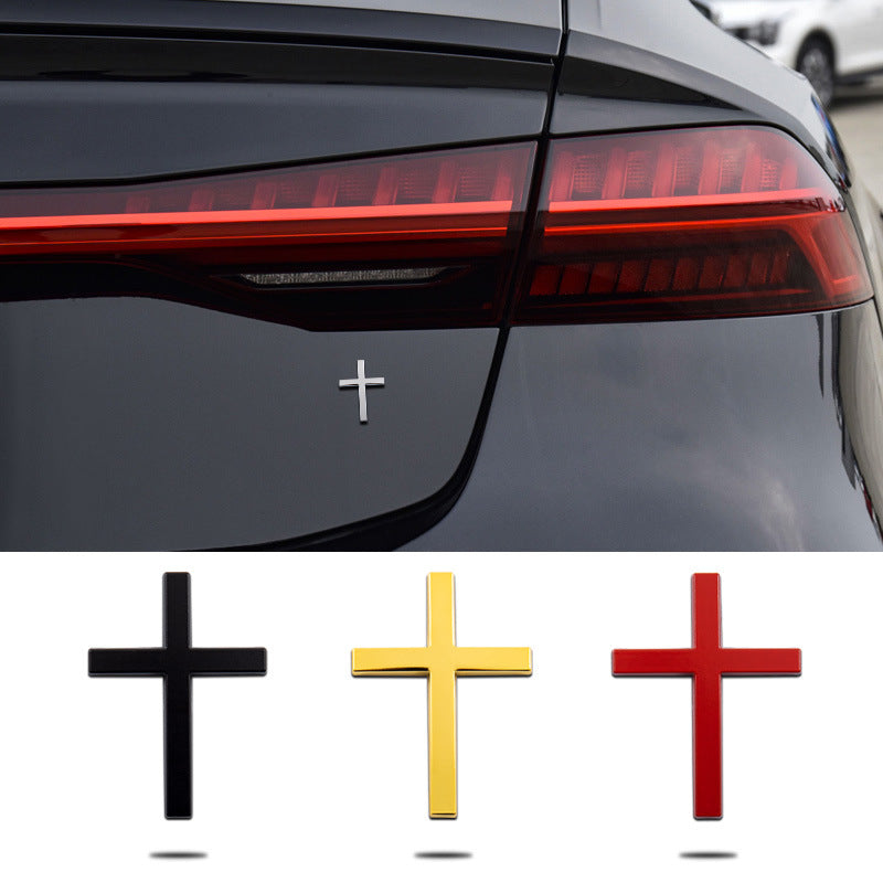 Car Metal Sticker 3D Cross Bumper Stickers ATS Car Design