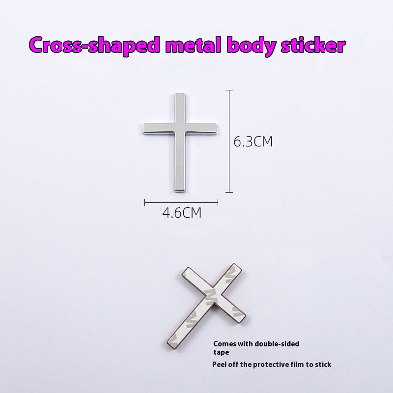 Car Metal Sticker 3D Cross Bumper Stickers ATS Car Design