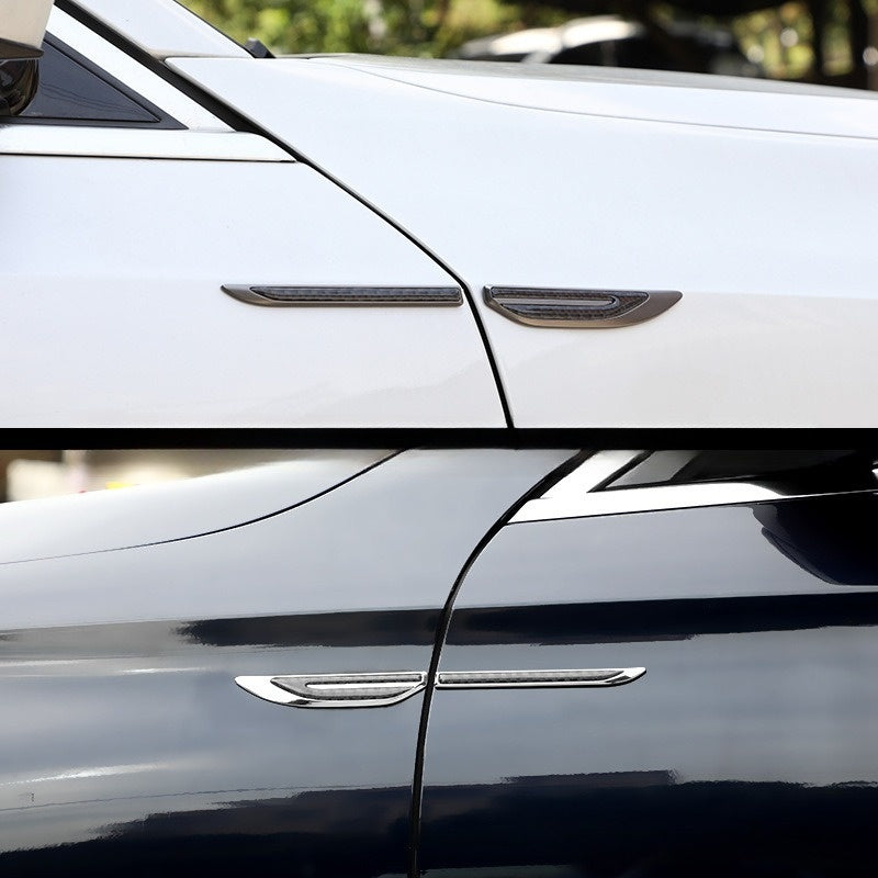Car Personality Carbon Fiber Metal Leaf Side Sticker ATS Car Design
