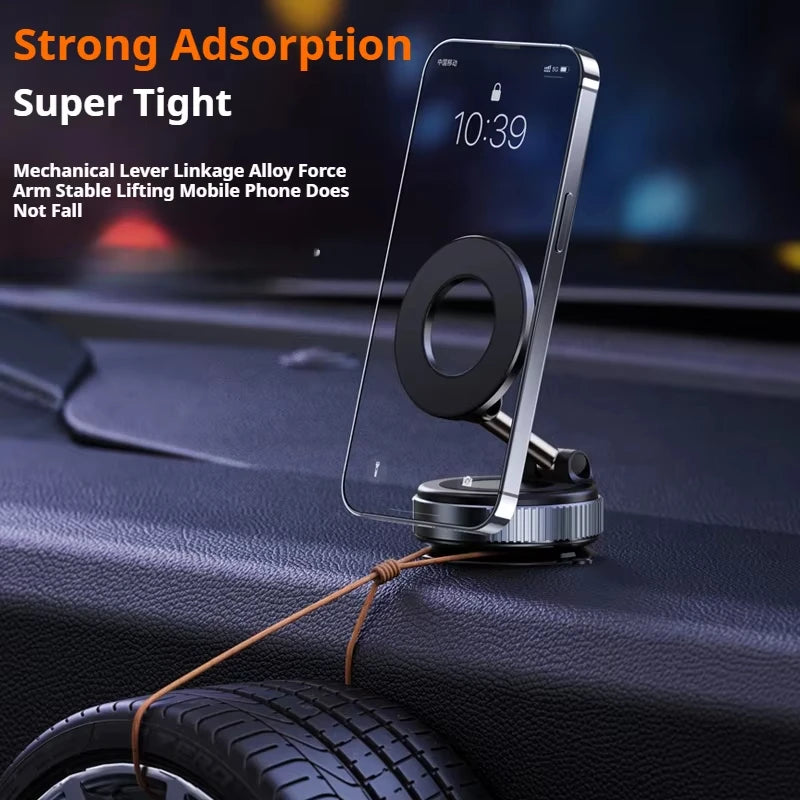 360° Magnetic Car Phone Mount – Foldable Holder with Vacuum Suction Cup