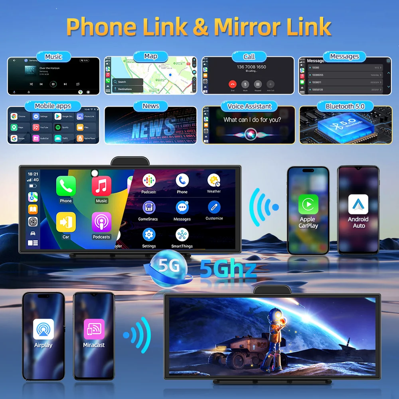 Imagebon H70 Pro 11.4" 4K ADAS Dash Cam – Wireless CarPlay & Android Auto | Dual Camera | GPS & Night Vision