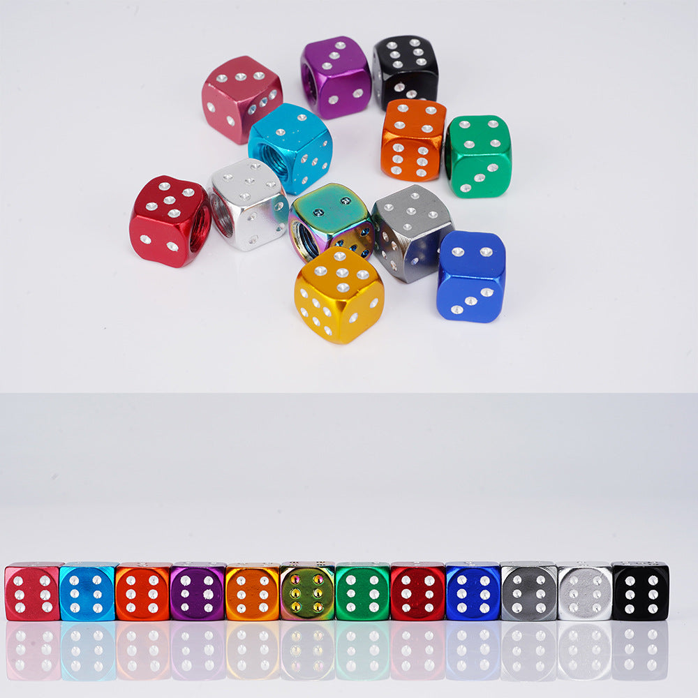 Creative Colorful Dice Tire Aluminum Alloy Valve ATS Car Design