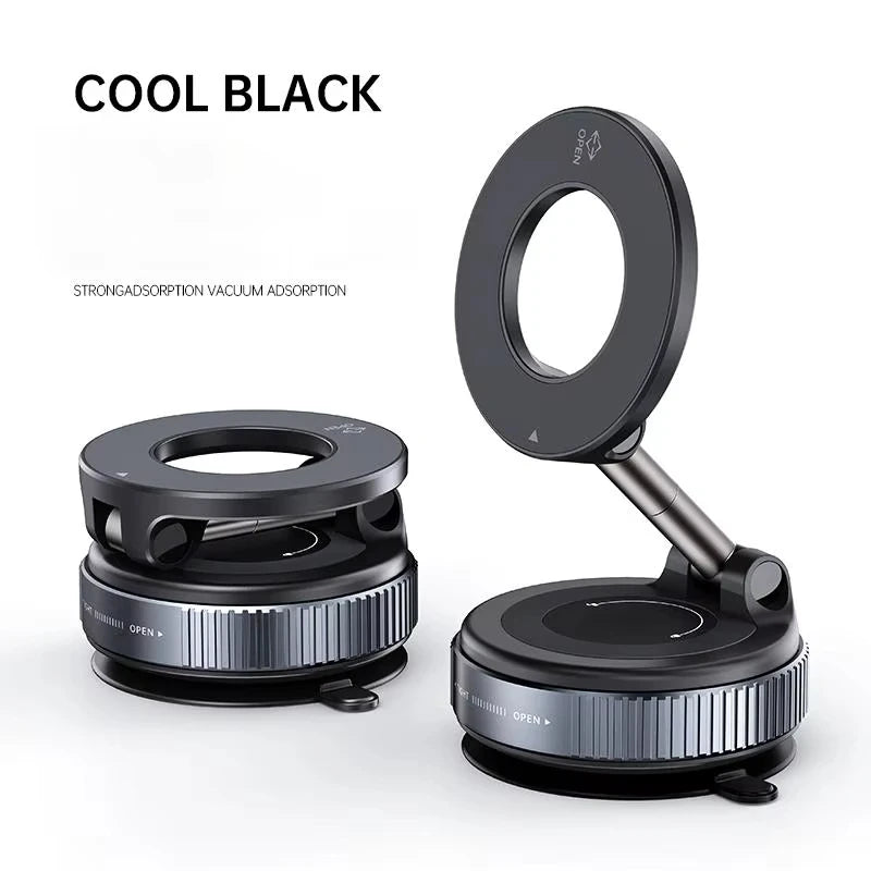 360° Magnetic Car Phone Mount – Foldable Holder with Vacuum Suction Cup