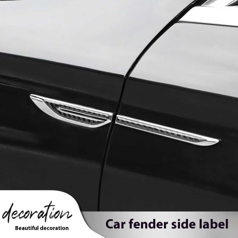 Car Personality Carbon Fiber Metal Leaf Side Sticker ATS Car Design