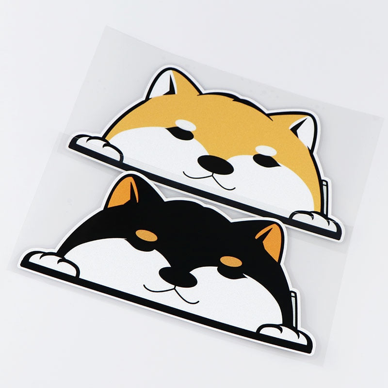 Cartoon Chai Dog Peeping Window Decoration Car Stickers ATS Car Design