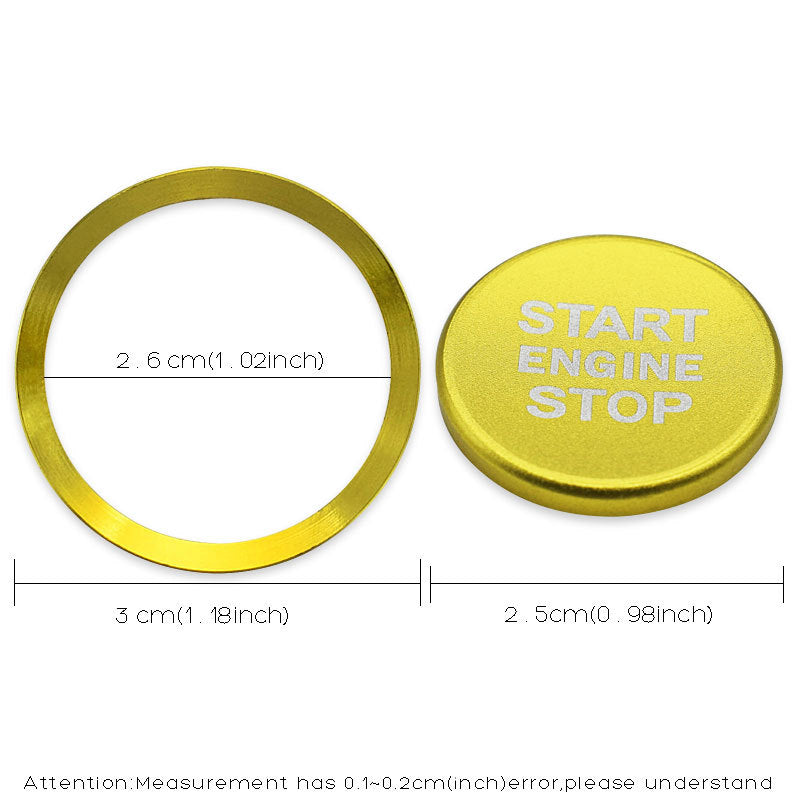 Car Interior Decoration One-key Start Decoration Sticker Key Cover Start Aluminum Alloy ATS Car Design