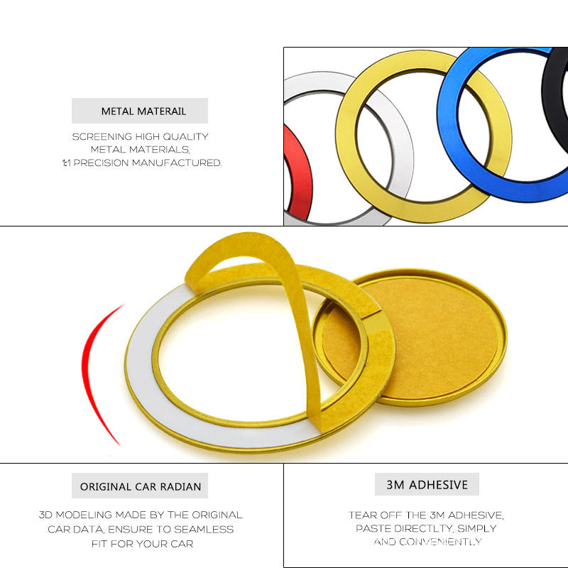 Car Interior Decoration One-key Start Decoration Sticker Key Cover Start Aluminum Alloy ATS Car Design
