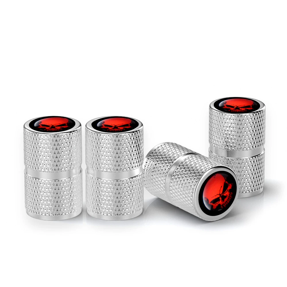 Skull Style Tire Valve Caps – Universal Aluminum Air Valve Covers