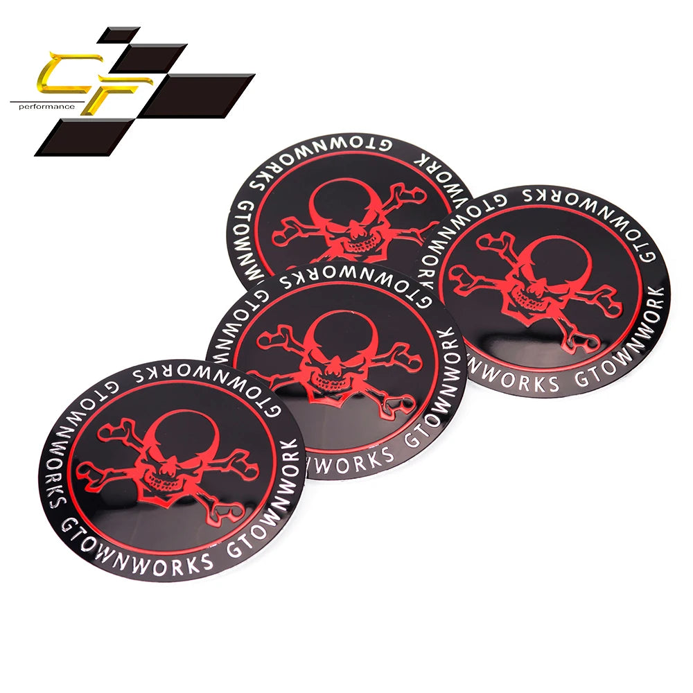 4pcs 68mm Universal Car Wheel Center Cap Stickers For Rim Hub Covers Skull Refits Styling Auto Hubcap Accessories ATS Car Design