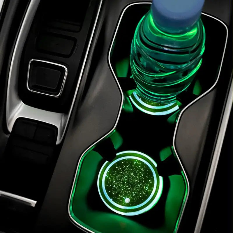 Light up Car Coasters Automotive Light up Cup Holder LED Interior Atmosphere Light Car Accessories Waterproof Cup Pad for Car ATS Car Design