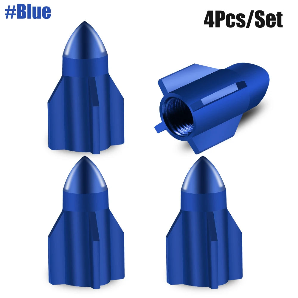 Rocket Tire Valve Caps – Decorative & Protective Stem Covers (4PCS)