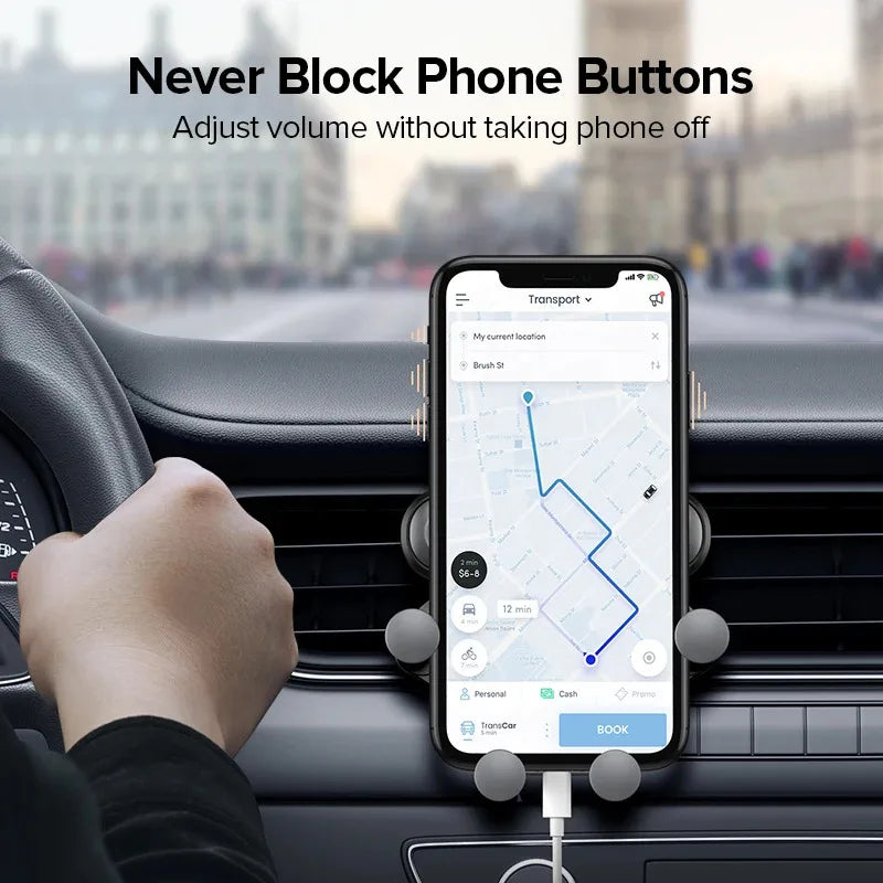 Universal Gravity Car Phone Holder Air Vent Mount Mobile Support for iPhone 13/12 Xiaomi - Automotive GPS Stand ATS Car Design
