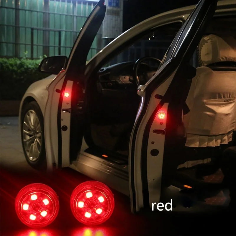 LED Car Opening Door Safety Warning Anti-collision Lights Magnetic Induction Strobe Flash Waterproof Collision Lamps Accessories ATS Car Design