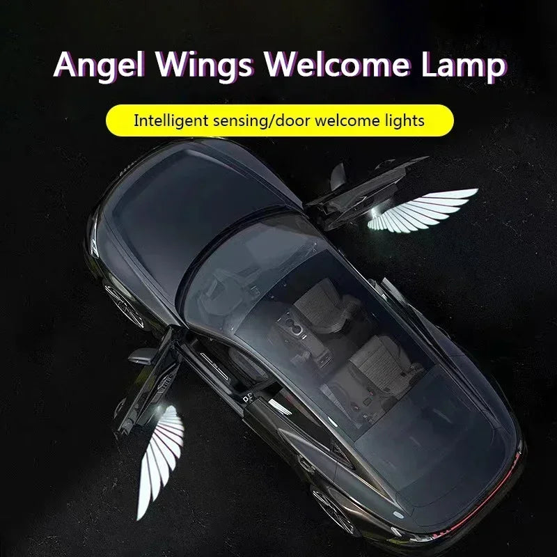 Car welcome light, car door light, sensing angel wing, car projector, atmosphere decoration, modified car door welcome light ATS Car Design
