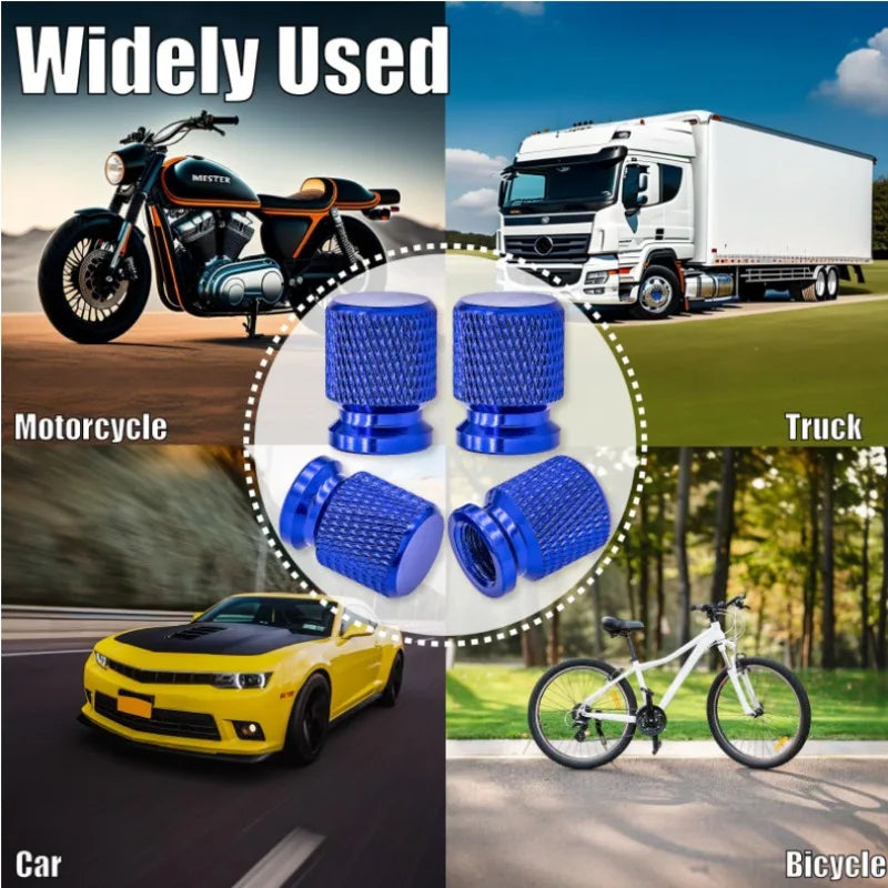 Aluminum Alloy Tire Valve Caps – External Thread Dustproof Valve Stem Covers