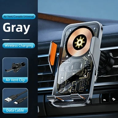 Fast Charging Universal Car Wireless Charging Phone Holder, Transparent Visible Design, Secure Air Vent Clip for All Smartphones ATS Car Design