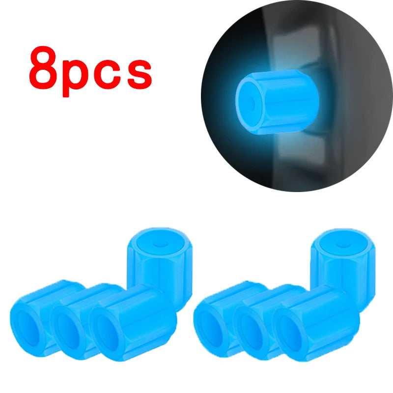 Luminous Tire Valve Caps – Glow-in-the-Dark Wheel Valve Covers