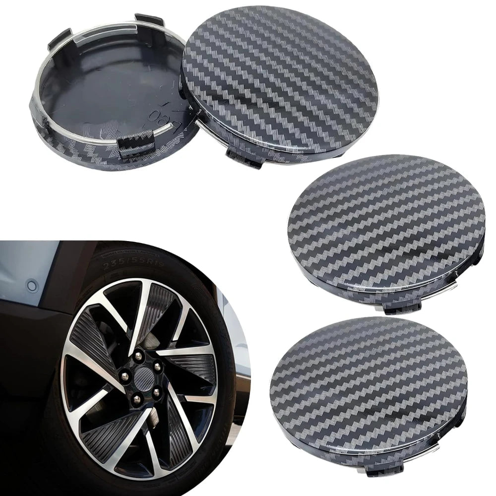 4 PCS Car Wheel Center Cap, Wheel Center Hub Caps Modification Decoration ABS Snap-in Anti-Falling Fastening Center Caps ATS Car Design