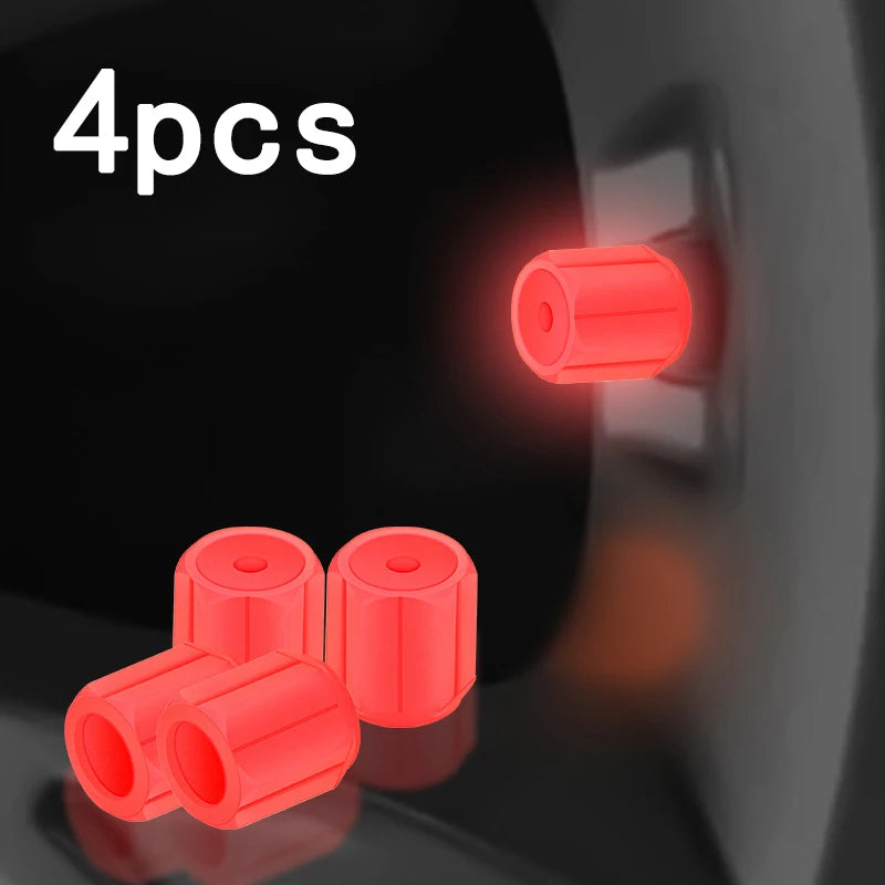 Luminous Tire Valve Caps – Glow-in-the-Dark Wheel Valve Covers