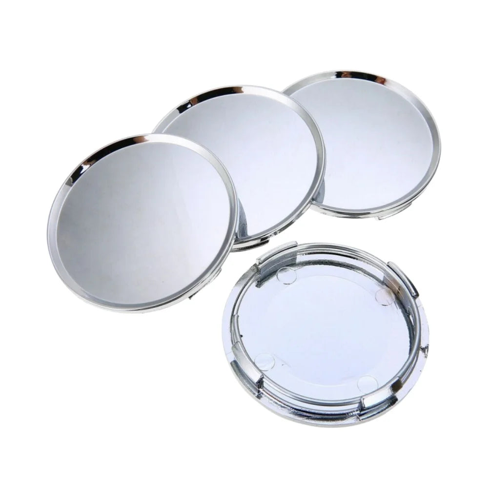 4PCS 63mm No Logo Universal ABS Plastic Car Wheel Center Cap Hubcap Chrome Silver Car Vehicle Rim Hub Cap Auto Replacement Part ATS Car Design