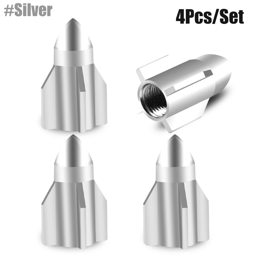 Rocket Tire Valve Caps – Decorative & Protective Stem Covers (4PCS)