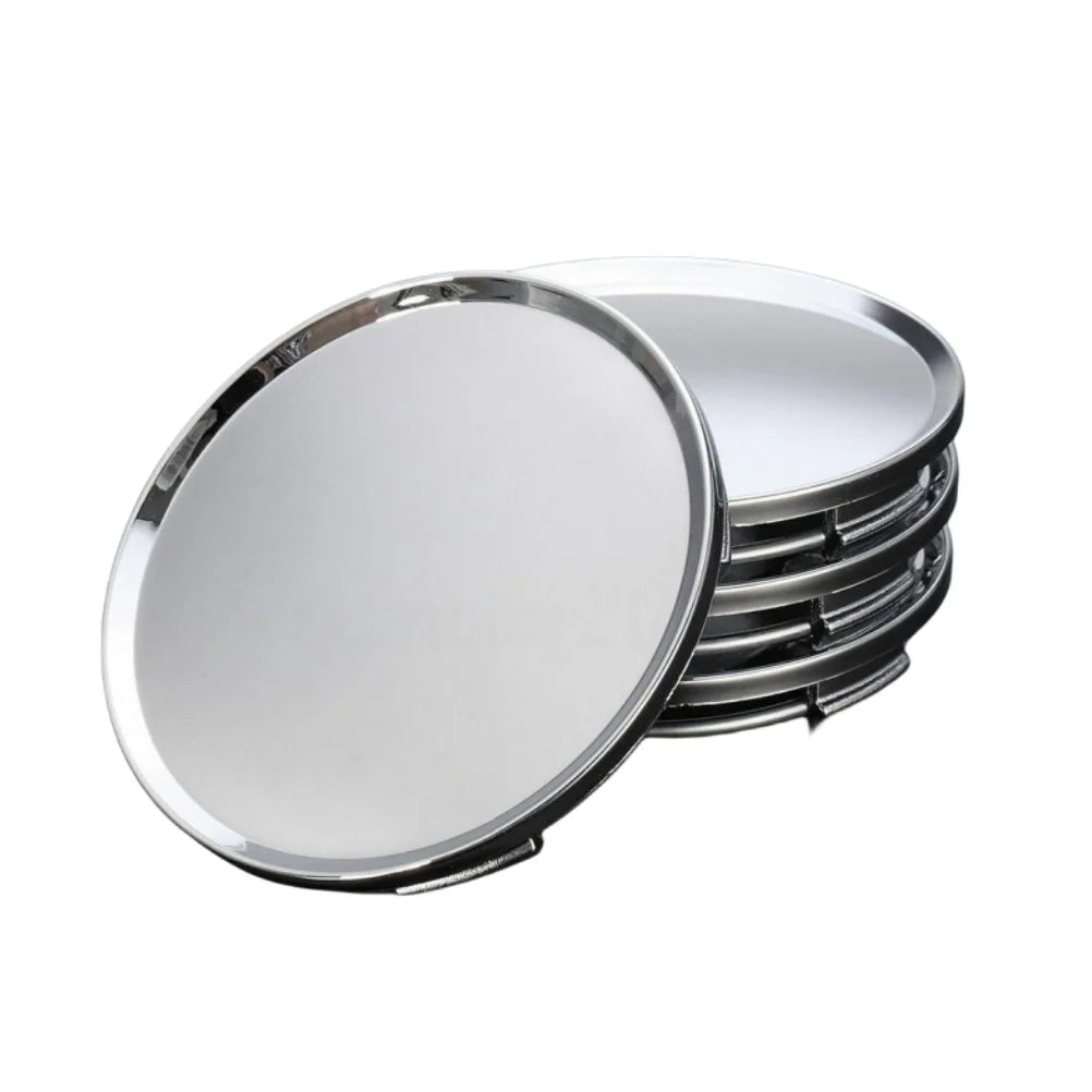 4PCS 63mm No Logo Universal ABS Plastic Car Wheel Center Cap Hubcap Chrome Silver Car Vehicle Rim Hub Cap Auto Replacement Part ATS Car Design