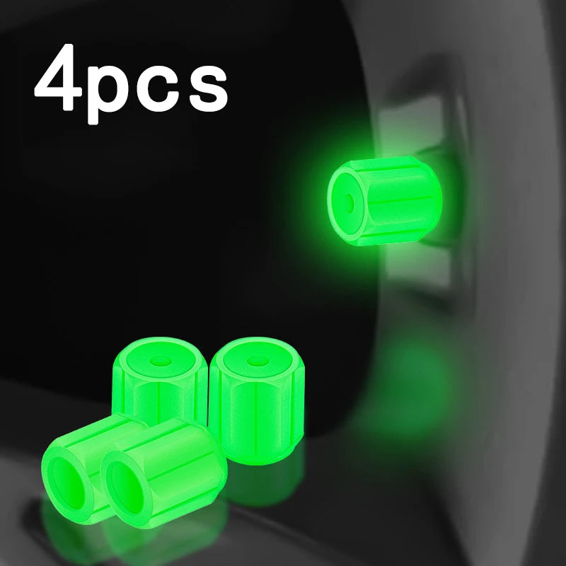 Luminous Tire Valve Caps – Glow-in-the-Dark Wheel Valve Covers