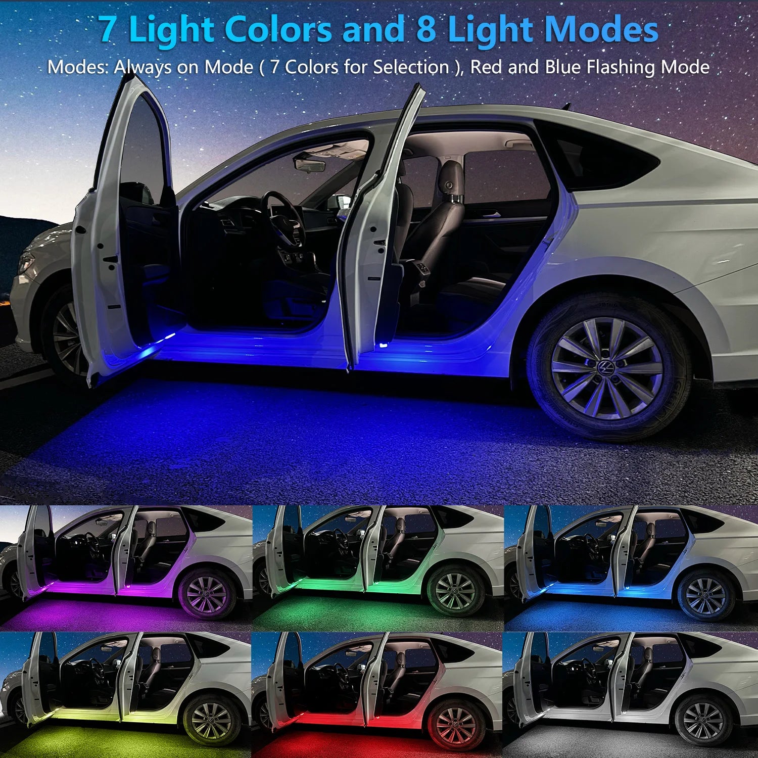 LED Car Welcome Door Lights Magnetic RGB Cars Atmosphere Warning Light Rechargeable Wireless Doors Step Courtesy Opening Lamps ATS Car Design