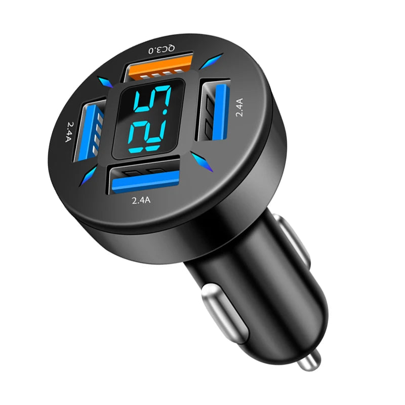 66W USB Type C Charger For Car PD 4 USB Car Quick Charge QC3.0 12/24 V Car Cigarette Lighter Socket Splitter For iPhone Huawei ATS Car Design