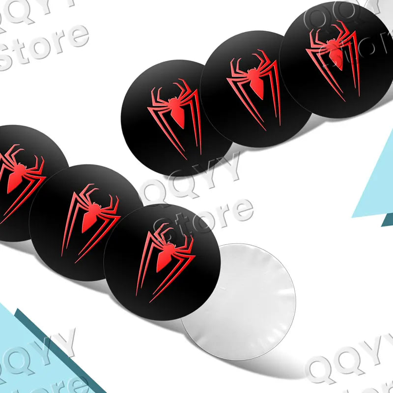 4Pcs 56mm Aluminium Red Spider Logo Car Wheel Center Hub Cap Rims Dust-proof Cover Hubcaps Sticker For Universal Car Accessories ATS Car Design