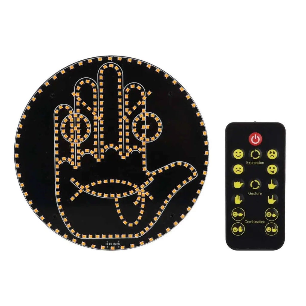 Car LED Funny Facial Expression Light With Remote Control Rear Window Multi-Function Warning Reminder Lamp Exterior Accessories ATS Car Design