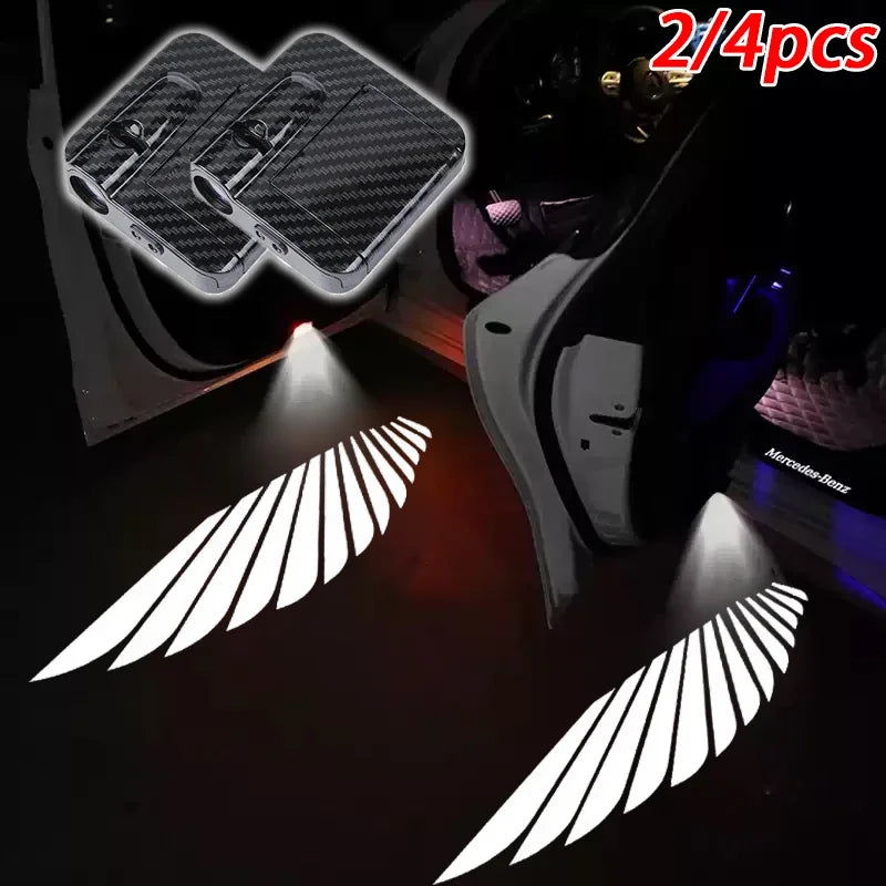Car welcome light, car door light, sensing angel wing, car projector, atmosphere decoration, modified car door welcome light ATS Car Design