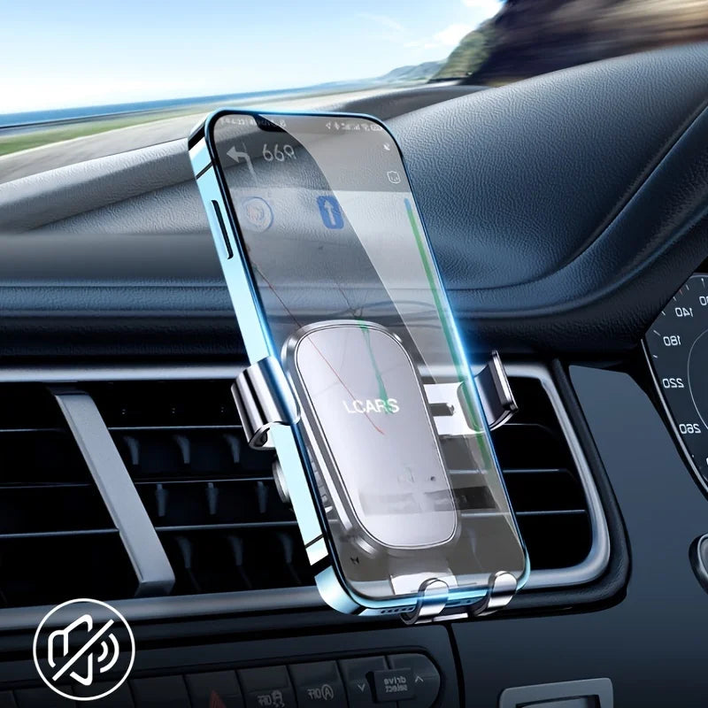 Lcars Car Phone Holder, Car Air Vent Gravity Clip Spiral Hook, Aluminum Alloy Panel Anti-Shake Multifunctional In-Car Vertical Screen Universal Navigation Support Phone Mount ATS Car Design