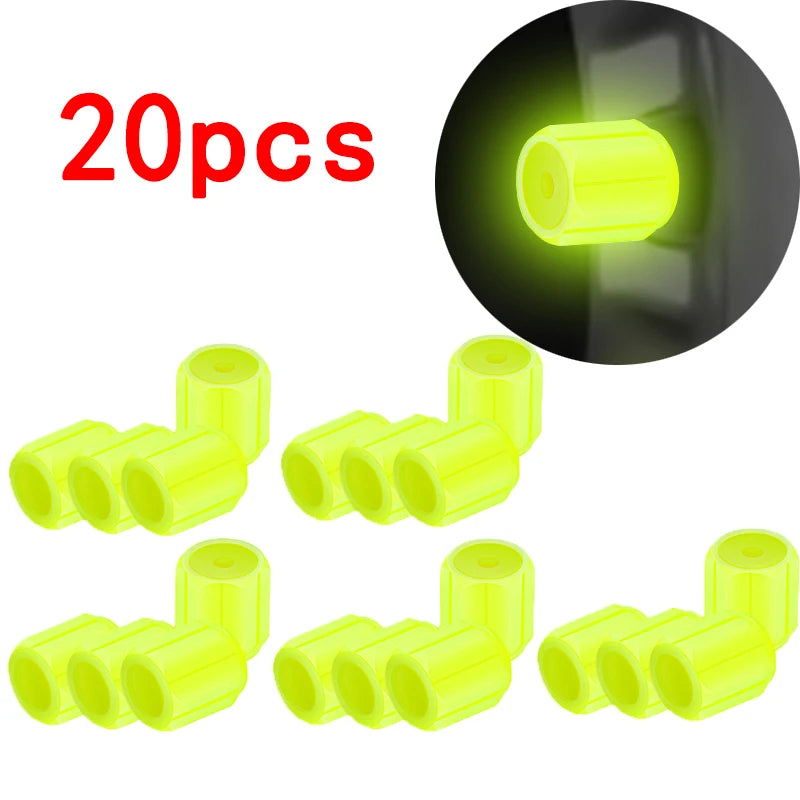 Luminous Tire Valve Caps – Glow-in-the-Dark Wheel Valve Covers
