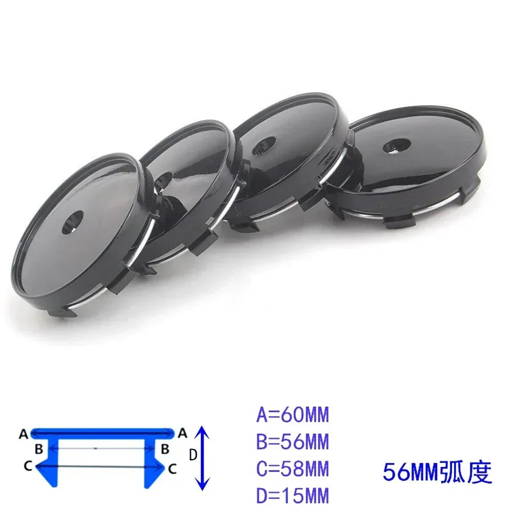 4pcs Car Spare Parts New Style Car Wheel Center Cap Car Wheel Center Cap 4pcs 60mm Black Center Hub Cap Hub Cover Cap ATS Car Design