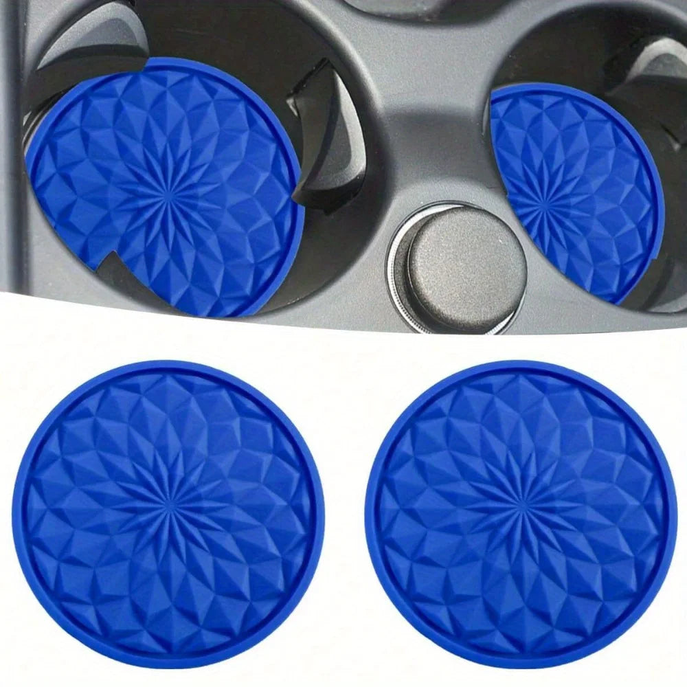 Car Cup Holder Coaster, Universal Auto Non-Slip Cup Holder Embedded in Ornaments Silicone Coaster, Universal Fit Car Interior Ac ATS Car Design