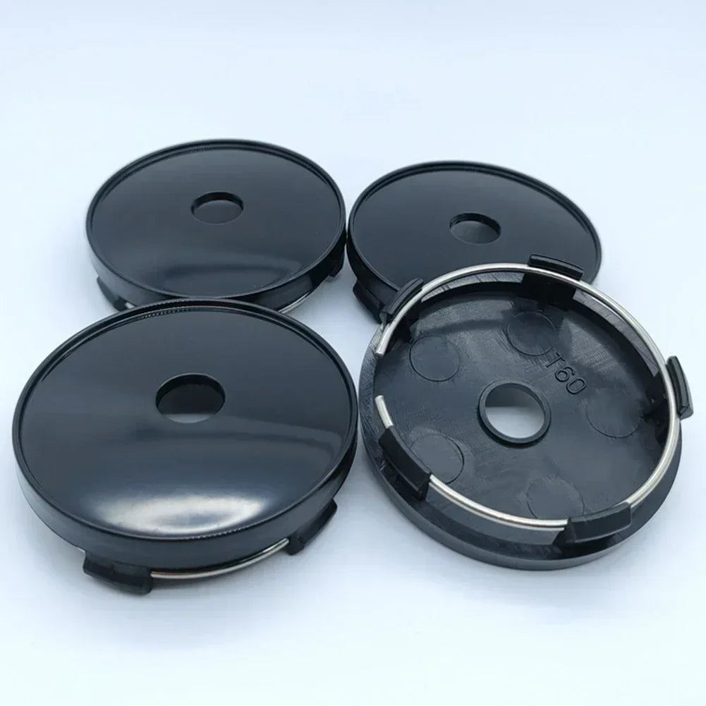 4pcs Car Spare Parts New Style Car Wheel Center Cap Car Wheel Center Cap 4pcs 60mm Black Center Hub Cap Hub Cover Cap ATS Car Design